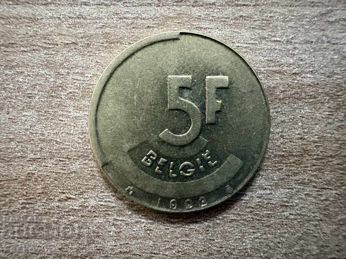 Belgium - 5 Francs (1993) - BELGIË