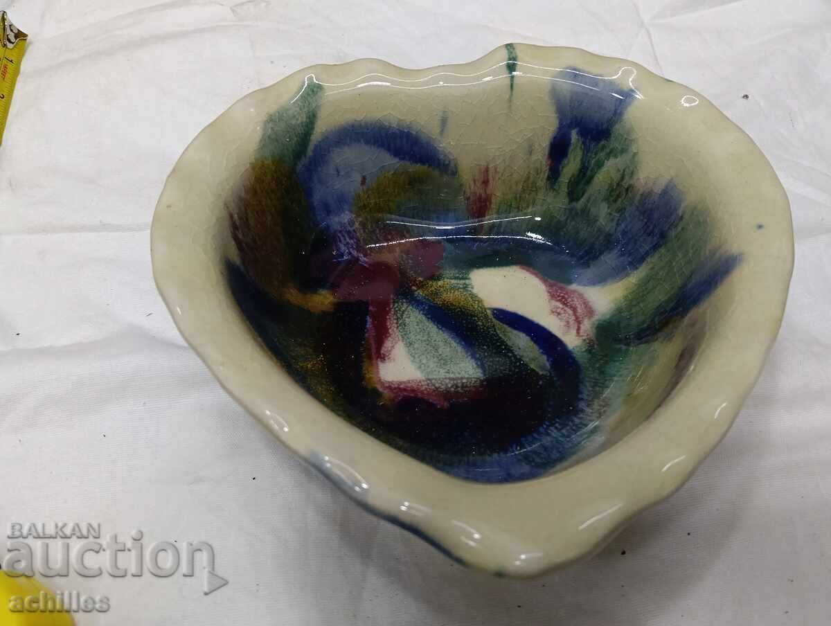 Керамична глазирана бонбониера сърца