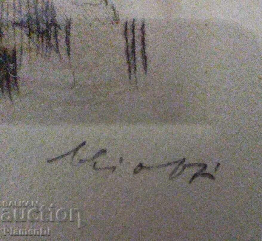 Auction  Original color authentic etching, print "Lago Di Sacha"