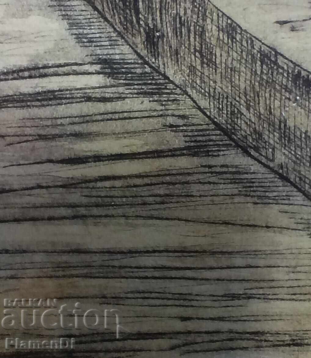 Original color authentic etching, print "Lago Di Sacha" - 7