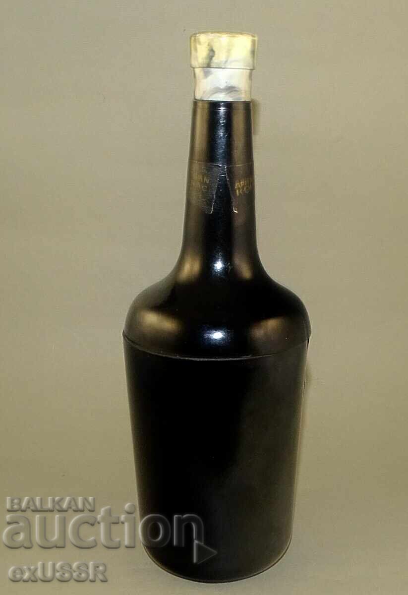 Veche sticlă rusească de coniac, tabacheră, bachelită - 5