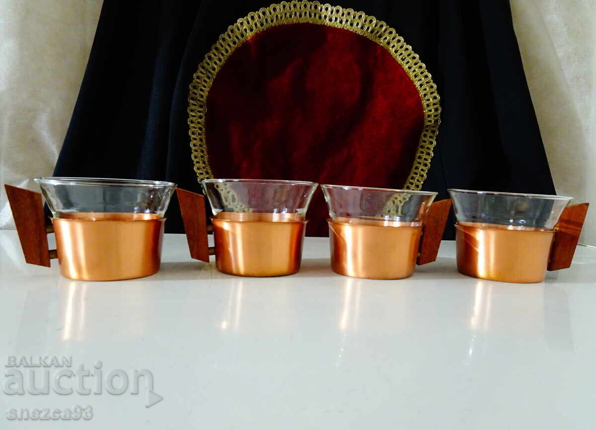 Copper cups, pure copper plus glass cup with price € 18.40 | 35.99 BGN