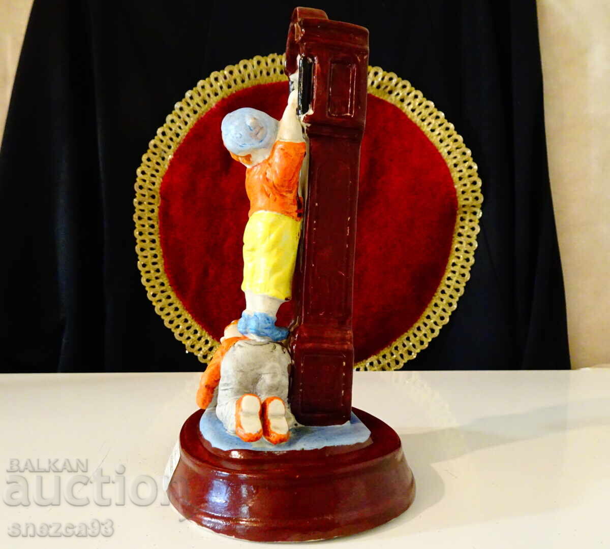 Statuiță germană din porțelan Copii care își verifică ceasul - 6 Statuiță germană din porțelan Copii care își verifică ceasul - 6