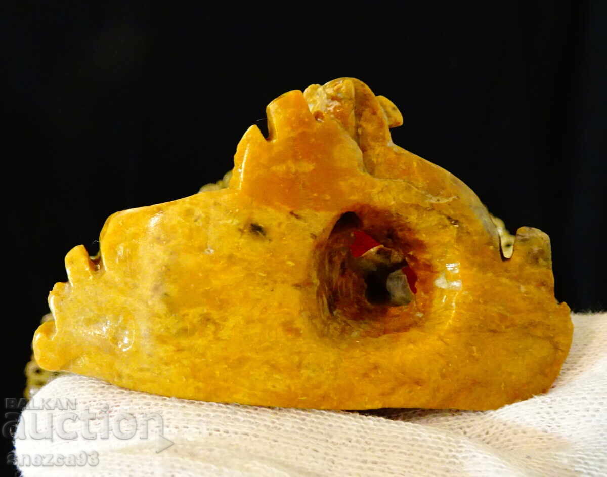 Мастилница от сапунен камък с прасенце. - 5