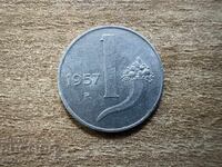 Italy - 1 Lira (1957)
