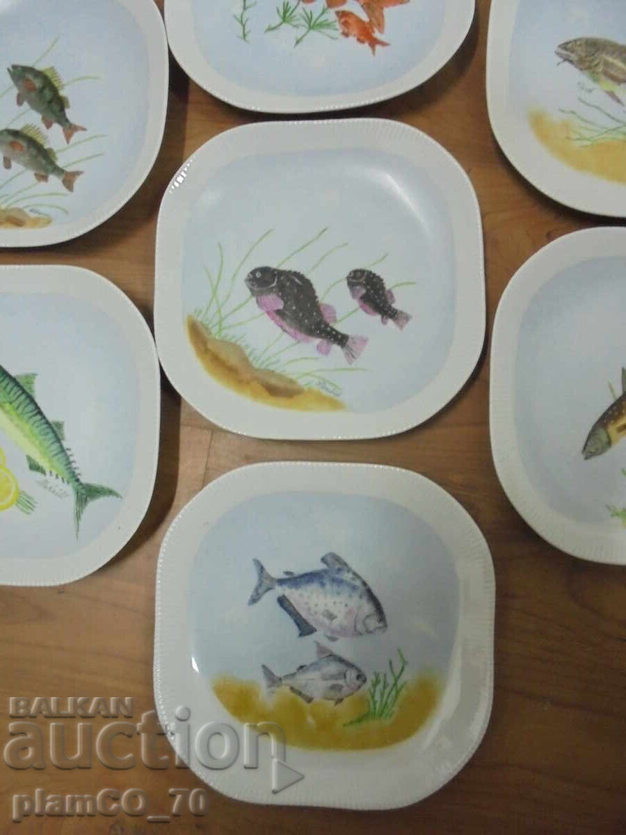 №*8557 Vintage porcelain plate set – 7 pieces (MW 1977) - 5 №*8557 Vintage porcelain plate set – 7 pieces (MW 1977) - 5