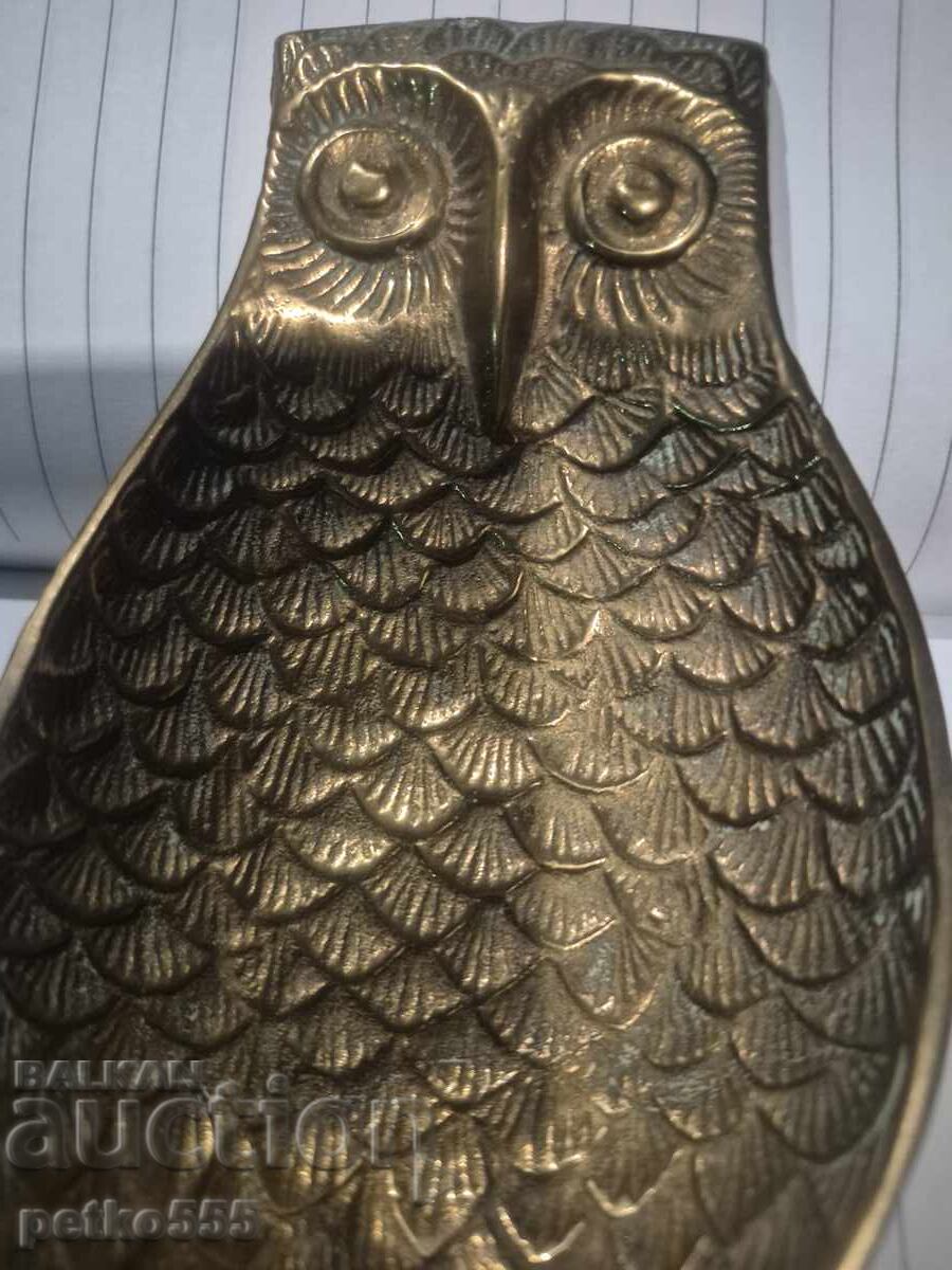 БРОНЗОВА ФИКУРА ПЕПЕЛНИК СОВА