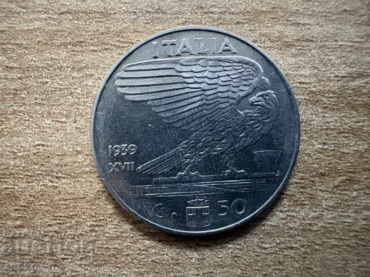 Italia - 50 centesimi (1939) - Nemagnetică - XVII