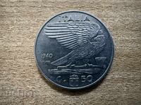 Италия - 50 чентезими (1940) - магнитна, назъбен гурт