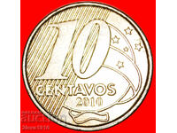 SOUTHERN CROSS: BRAZILIA★10 CENTAVOS 2010 PEDRO I (1798-1834)