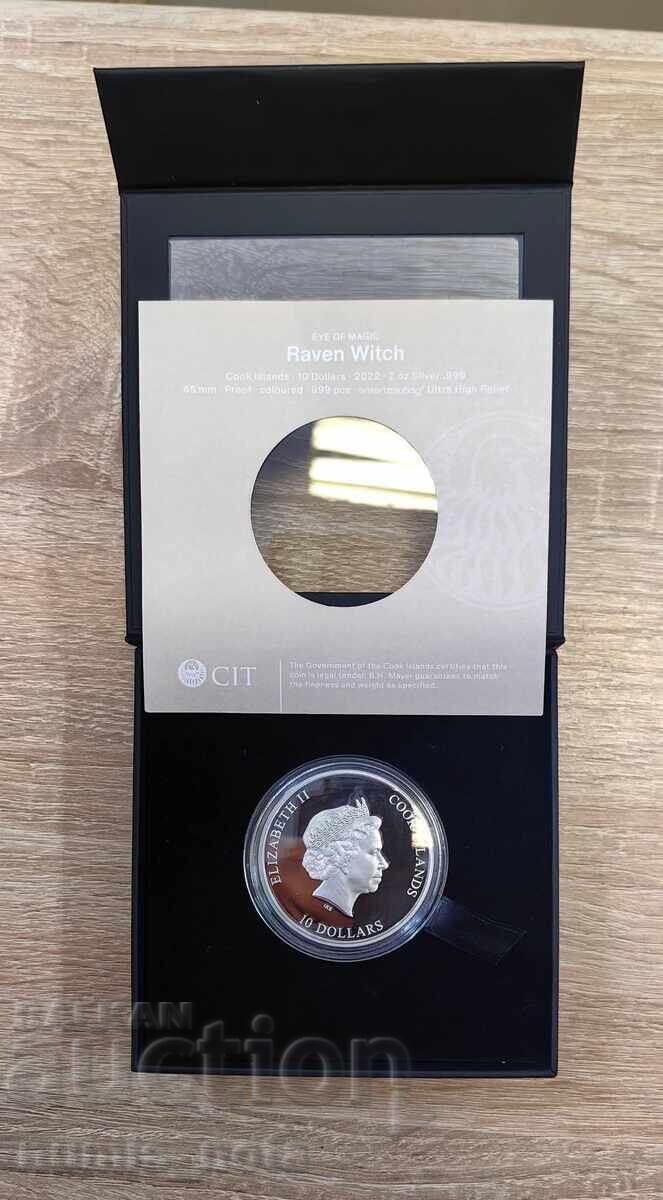 Licitație 10 dolari 2022 Insulele Cook - Vrăjitoarea Corbului - 2 oz