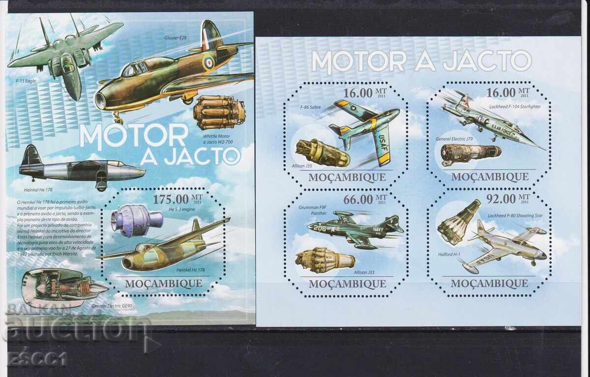 Чисти блокове  Авиация Самолети 2011 от Мозамбик