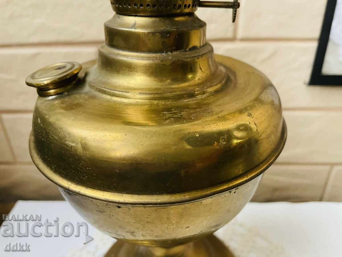 Όμορφη μεγάλη ορειχάλκινη λάμπα από την Αγγλία, ύψους 50 εκ - 5
