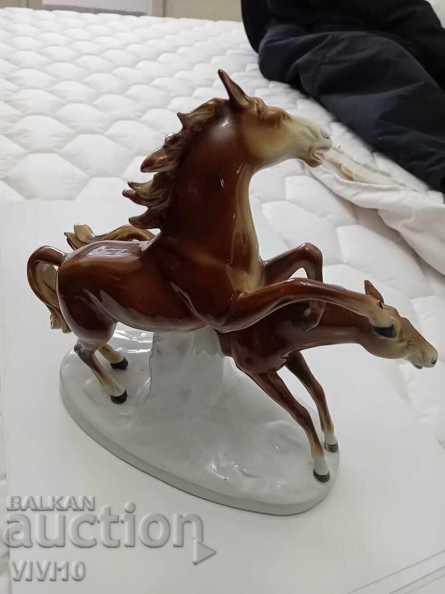Antique porcelain figurine, horses Antique porcelain figurine, horses