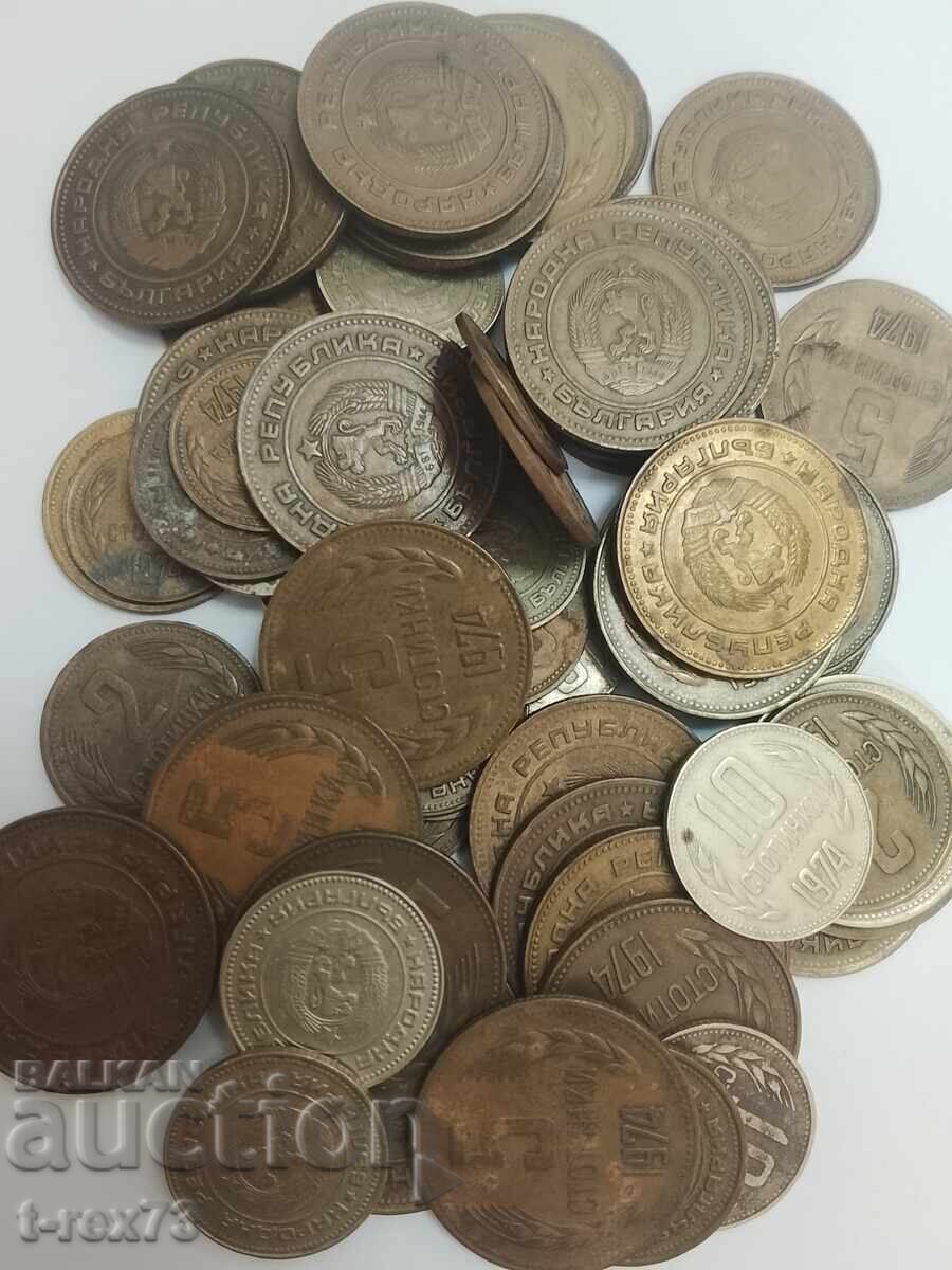 lot de monede de 100 de stotinki suveniruri aproximativ 60 bucăți