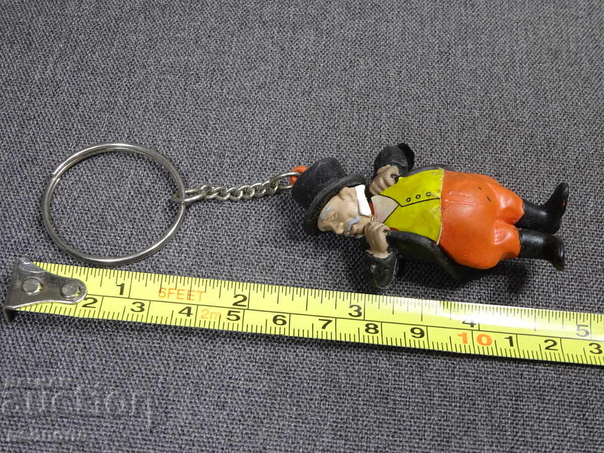 BRELOC VECHI RETRO FIGURINĂ DE CAUCIUC BĂRBAT CU JOBEN - 6