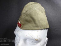 OLD RETRO USSR PILOTKA MILITARY HAT WITH ENAMEL STAR