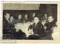 1956 SMALL OLD PHOTO MOTORCYCLIST PARTY J486