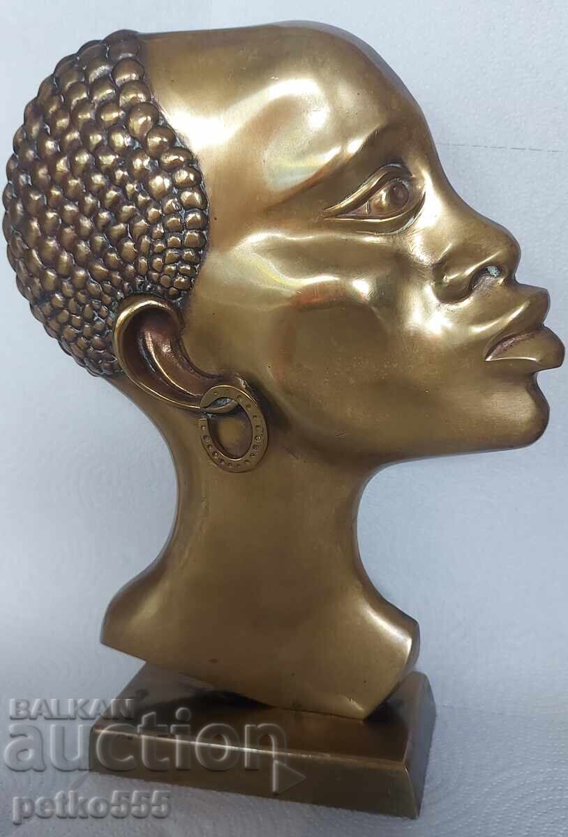 Аукцион ВИНТИДЖ МЕСИНГ БРОНЗ АФРИКАНСКА ГЛАВА