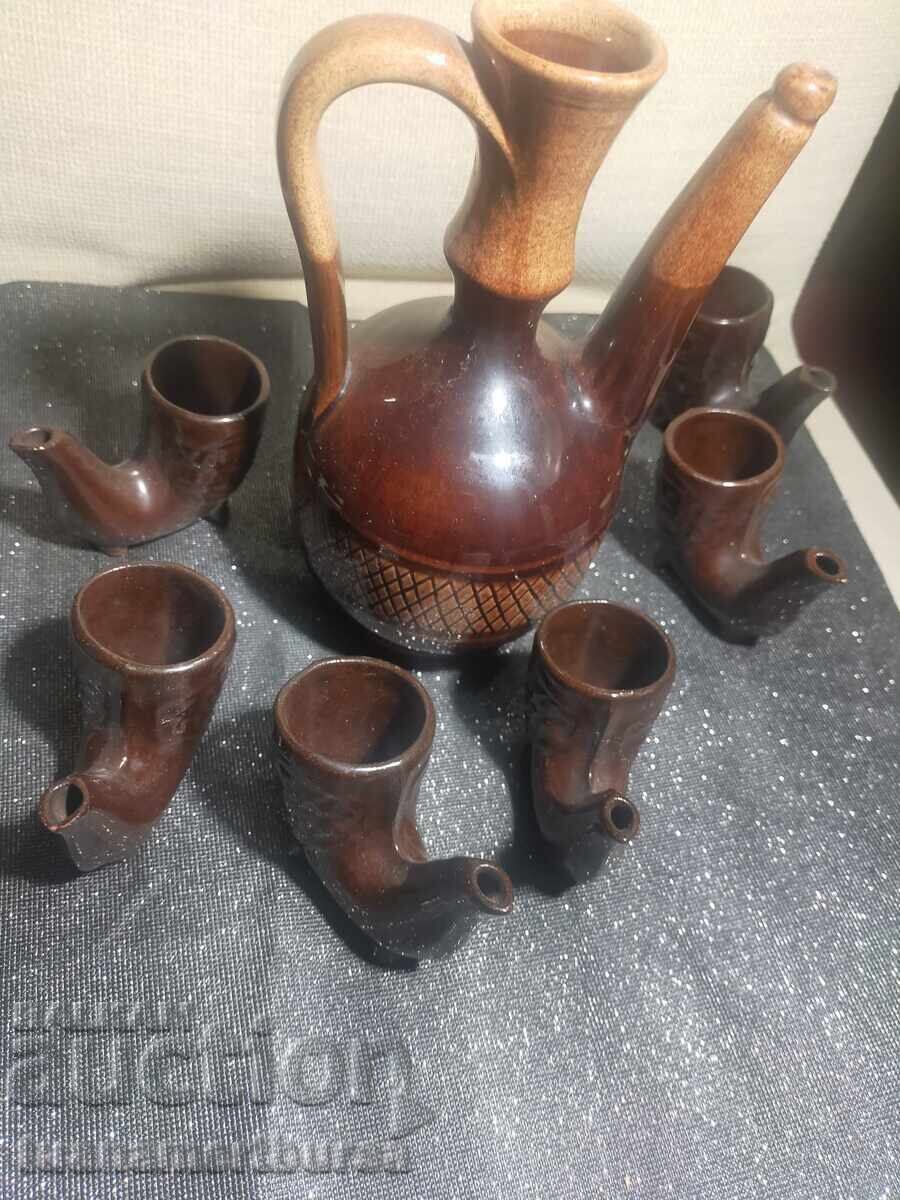 керамична кана и различни чаши - 7