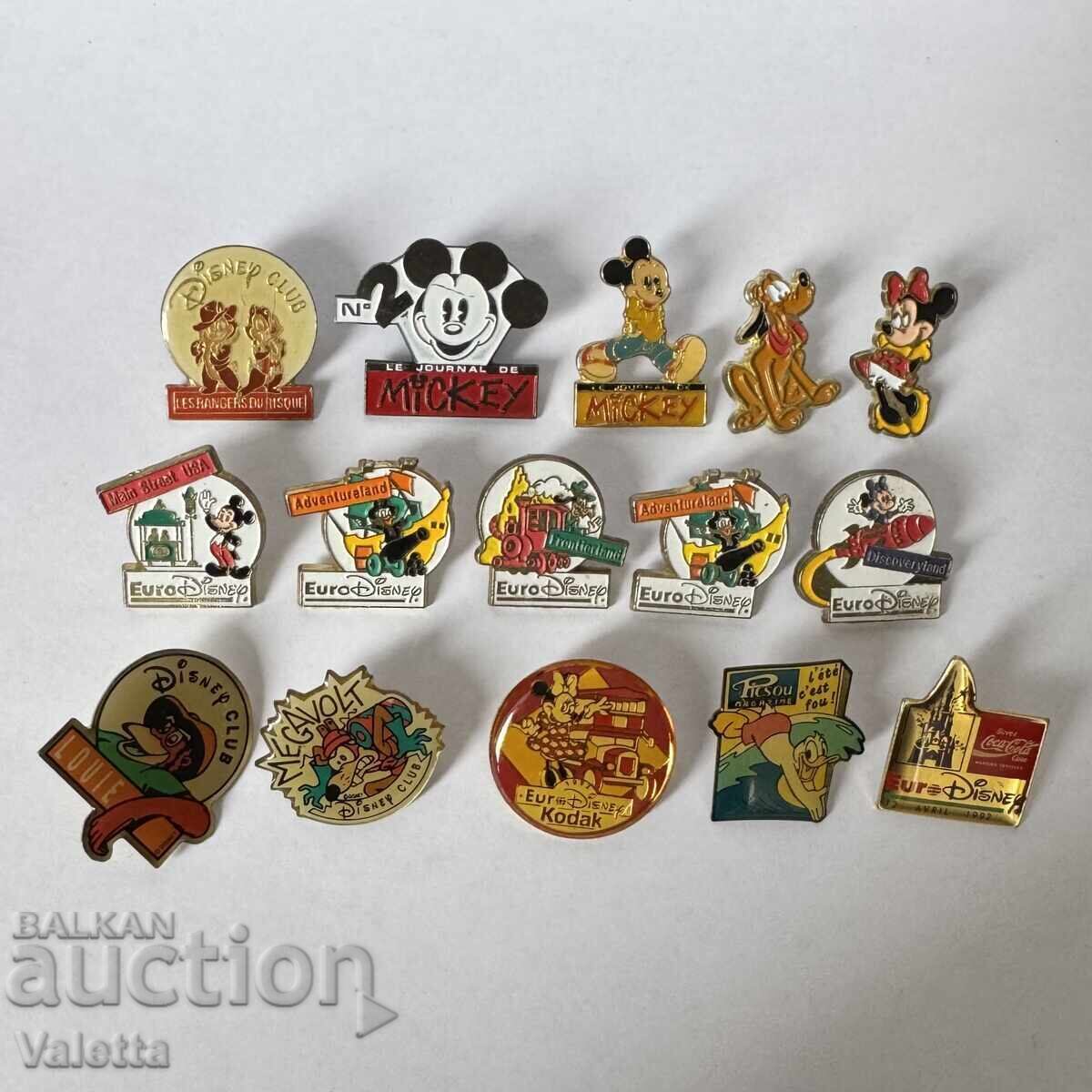 Lot de 15 insigne vintage rare Euro Disney