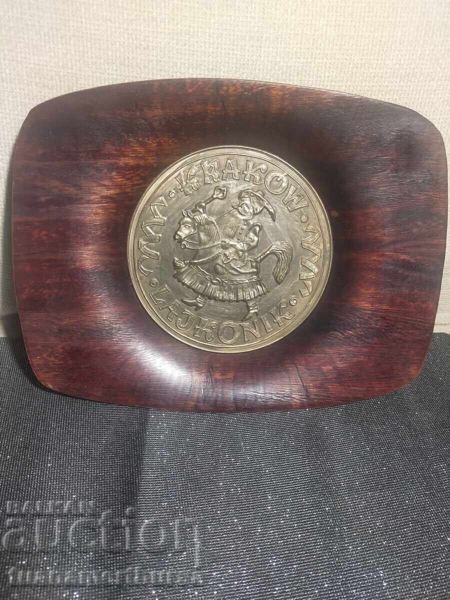 Licitație Placă decorativă din lemn și metal Licitație Placă decorativă din lemn și metal