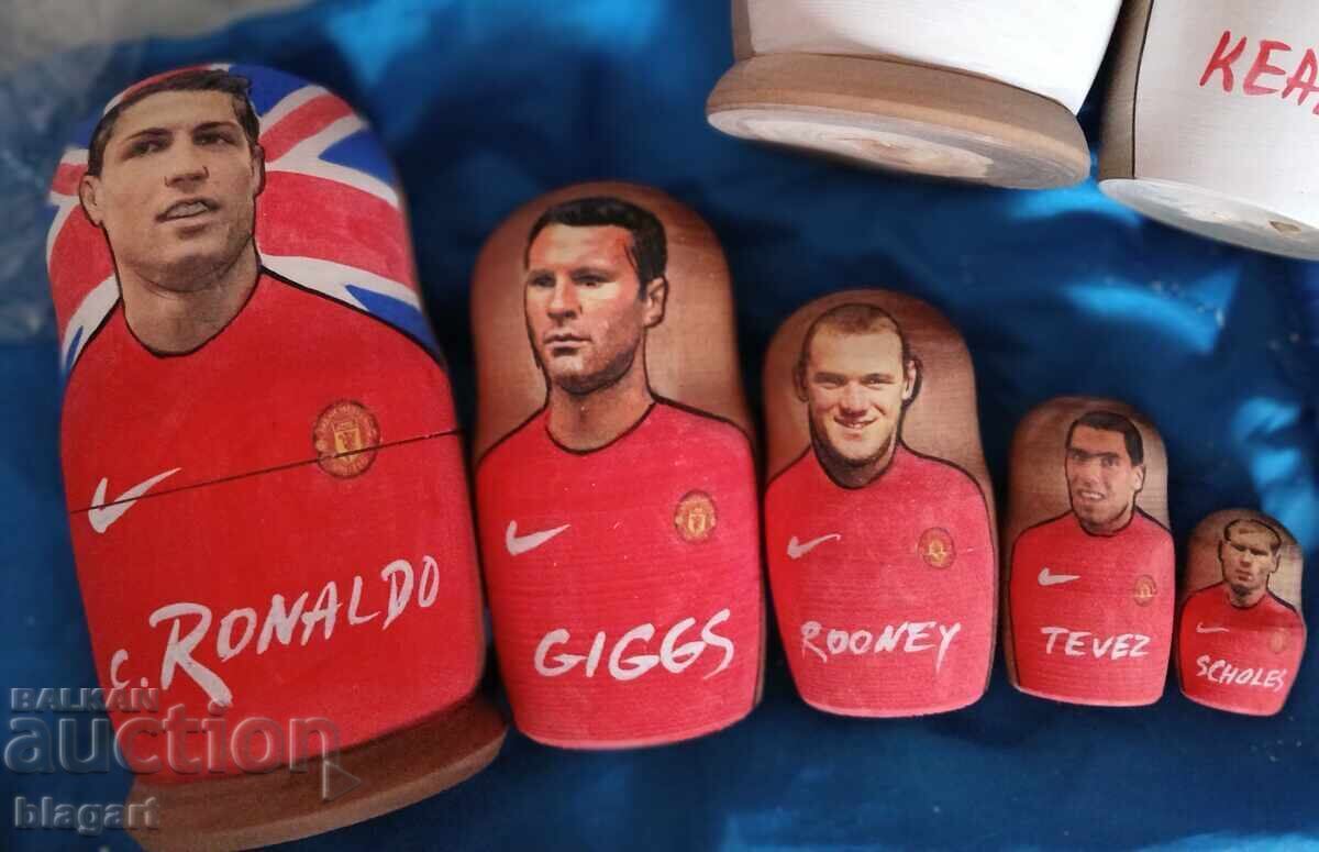 Matryoshka with Cristiano Ronaldo, football, Man. United