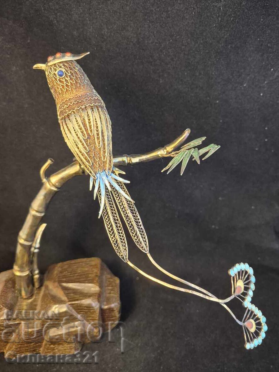 Argint Email Placat cu aur