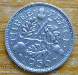 3 pence 1936 - Marea Britanie - Regele George al V-lea (argint)