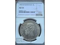Νόμισμα 5 λέι 1901 NGC AU 53 PCGS