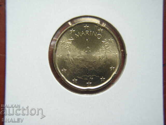 20 Cenți 2017 San Marino (20 eurocenți San Marino) - Unc 20 Cenți 2017 San Marino (20 eurocenți San Marino) - Unc