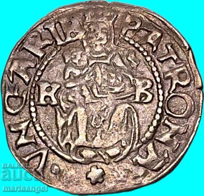 Унгария Денар 1568 Максимилиан II  Мадона/Герб сребро - 5