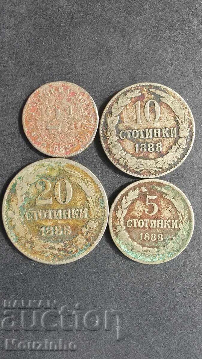 2 1/2, 5, 10, 20 στοτίνκι 1888 2 1/2, 5, 10, 20 στοτίνκι 1888