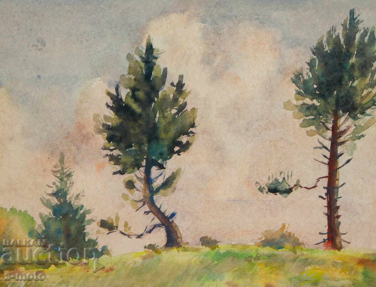 Παράδοση Παλιός πίνακας ακουαρέλα τοπίο Παράδοση Παλιός πίνακας ακουαρέλα τοπίο