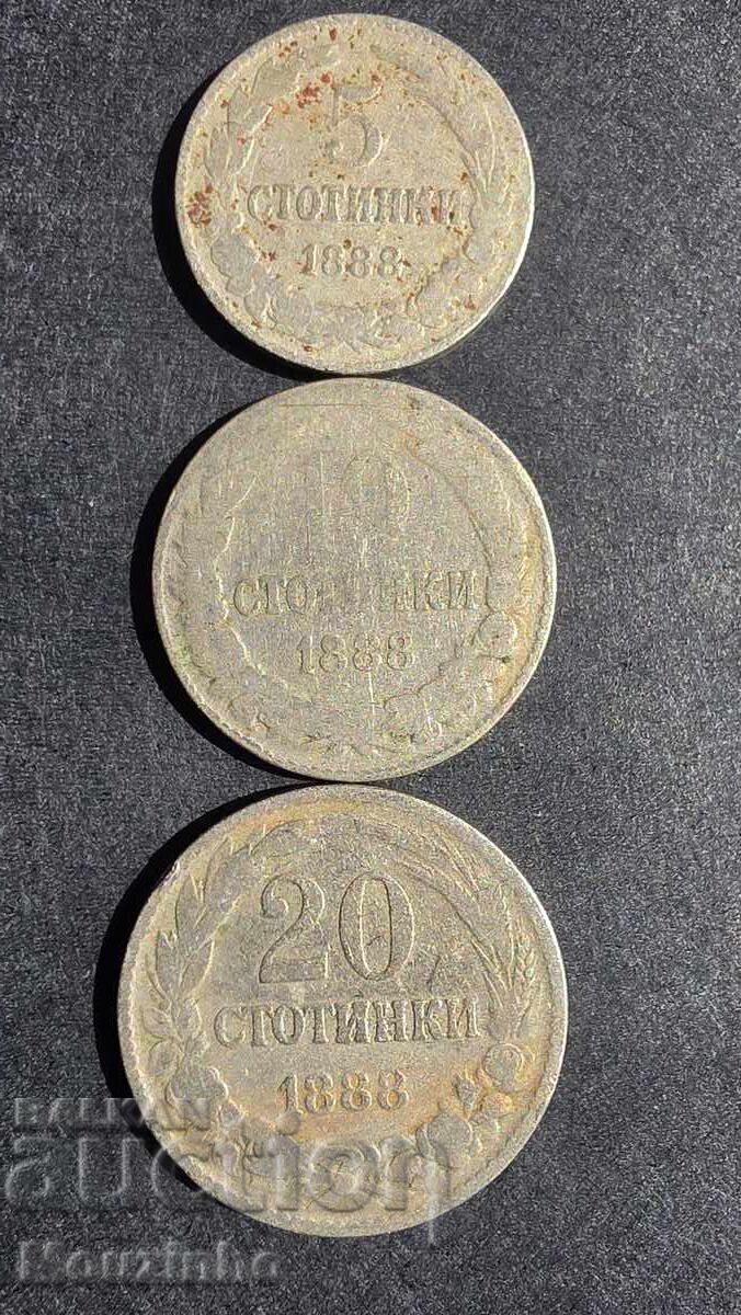 5, 10, 20 stotinki 1888 2