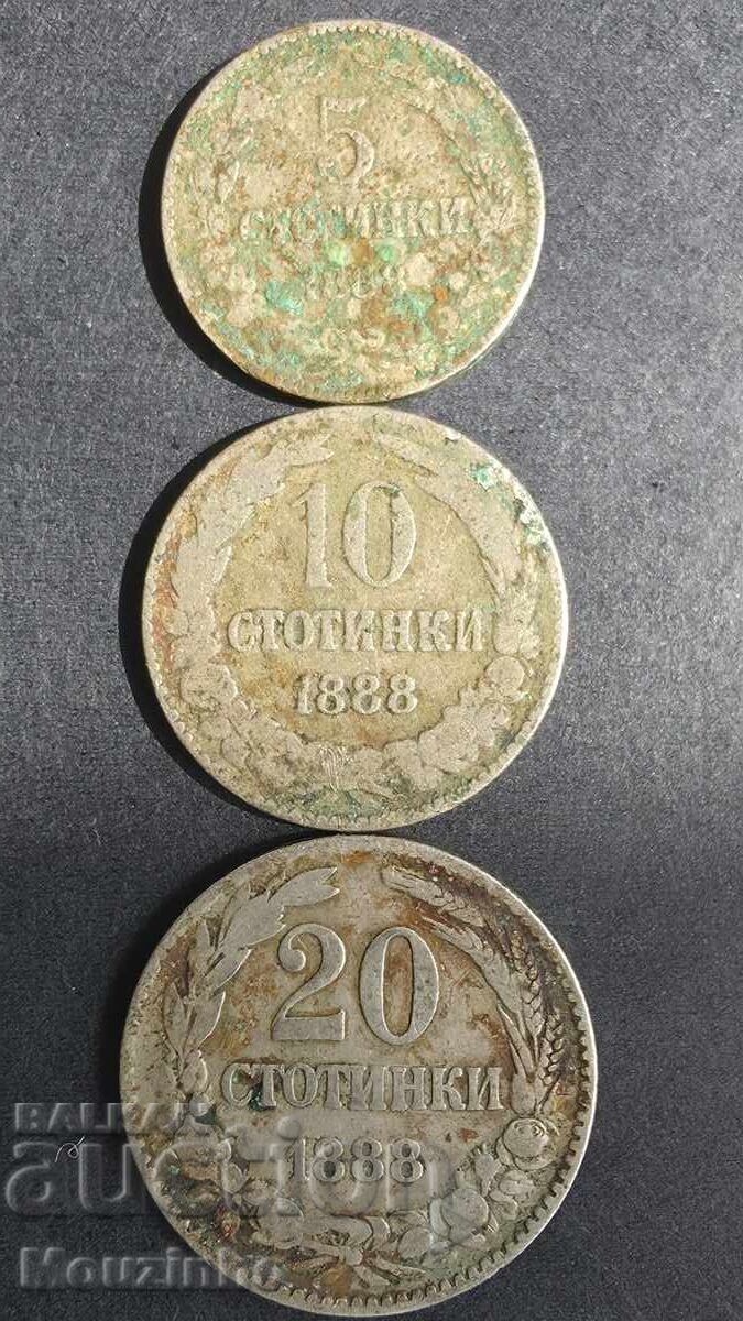 5, 10, 20 stotinki 1888 4 5, 10, 20 stotinki 1888 4