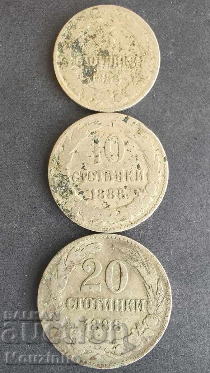 5, 10, 20 stotinki 1888 8