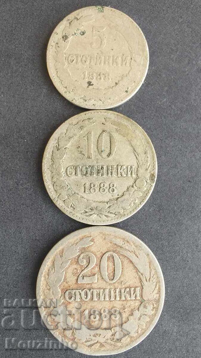 5, 10, 20 stotinki 1888 9