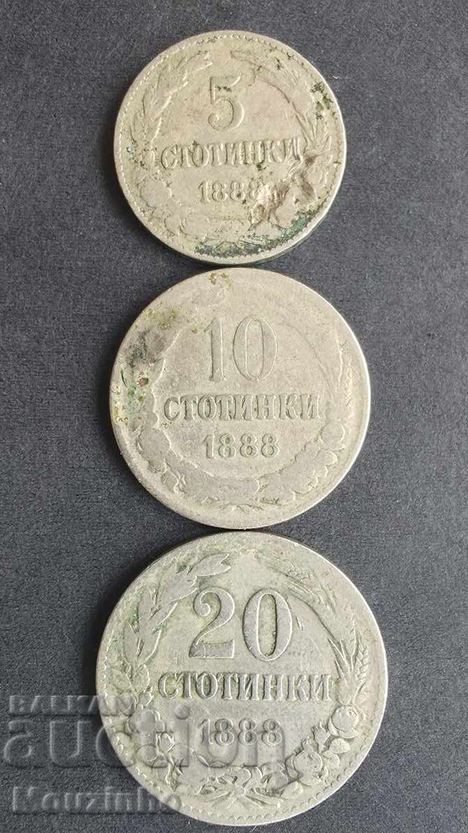 5, 10, 20 stotinki 1888 12