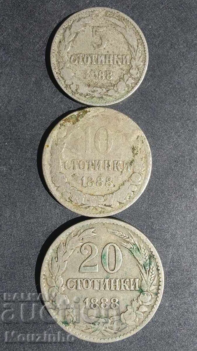 5, 10, 20 stotinki 1888 14 5, 10, 20 stotinki 1888 14