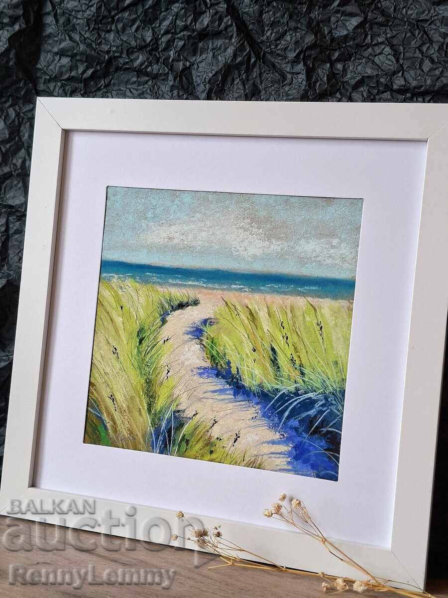 Аукцион При дюните, картина пастел, оригинал