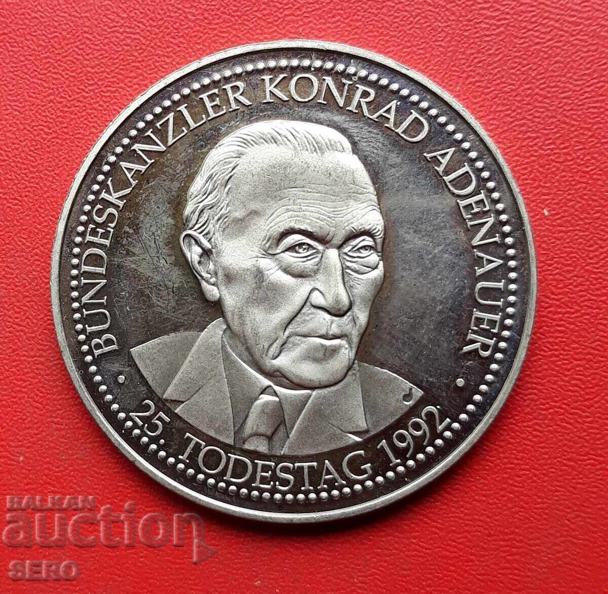 Medalie-Germania-cancelarul Konrad Adenauer 1992-25 ani de la moarte
