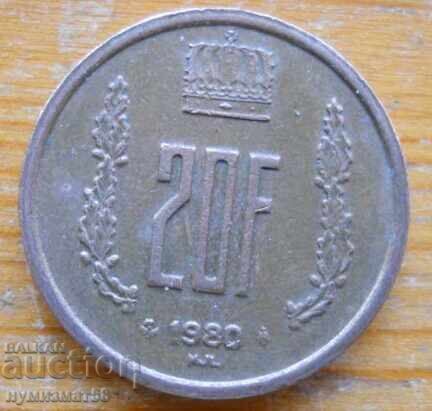 20 francs 1980 - Luxembourg