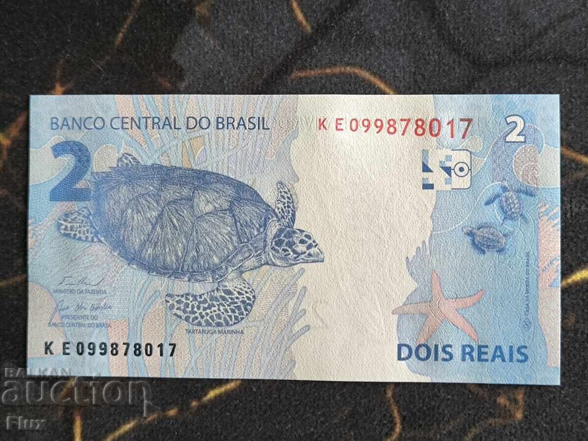 Τραπεζογραμμάτιο - Βραζιλία - 2 Reales UNC | 2010 με τιμή € 2.55 | 4.99 BGN