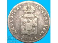 1/4 Liră 1823 Austria pentru Italia M-Milano Lombardia-Veneția