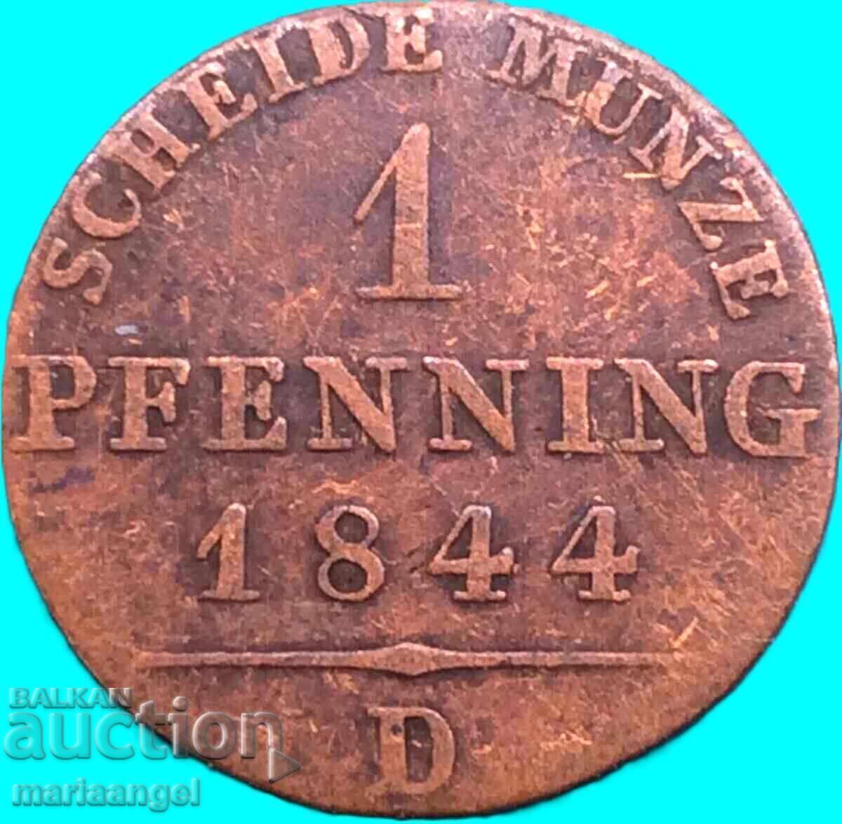 1 пфениг 1844 Прусия Германия