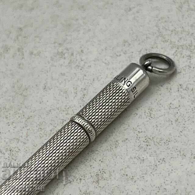 Creion mecanic antic miniatural din argint sterling, 1930 - 5