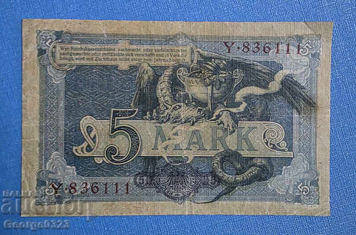 Germania 1904 5 mărci cu preț € 3.00 | 5.87 BGN
