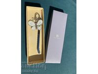 Past Times bookmark, silver plated