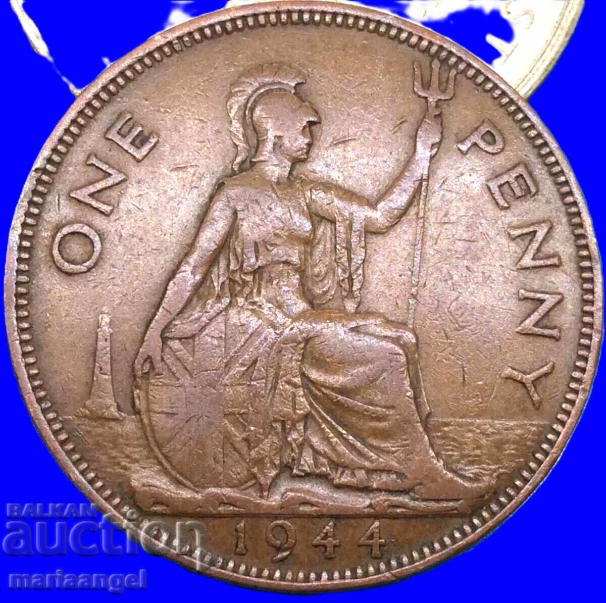 Marea Britanie 1 penny 1944 George VI 30mm bronz cu preț € 2.50 | 4.89 BGN
